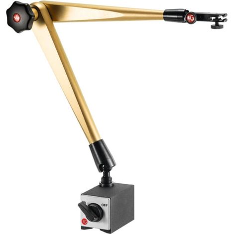 HG Support magnétique hydraulique (avec base) avec réglage fin mécanique sur le support de comparateur, Porte-à-faux: 550 mm