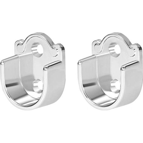 Lot de 2/4/6 supports de tige à bride en alliage de zinc pour tringle à rideau de douche, support de penderie, support de barre de rideau de douche robuste (19 mm, 2 pièces), (1/5)