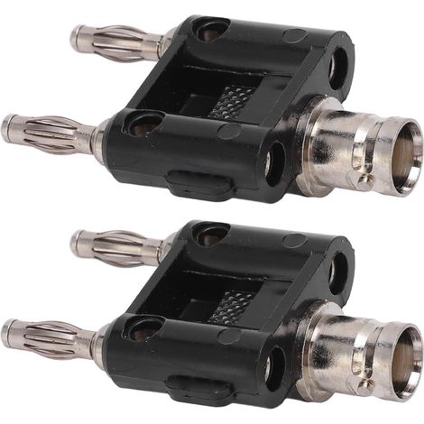 2 Pièces BNC Femelle à Double Banane Mâle Prise Jack Bornes de Liaison Multimètres Coaxiaux RF 4mm (1/5)