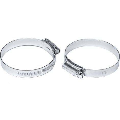 Collier de serrage pour tuyau, avec Vis sans fin, Vis hexagonale, Acier doux, 60 80mm ( Prix pour Sachet de 5 )