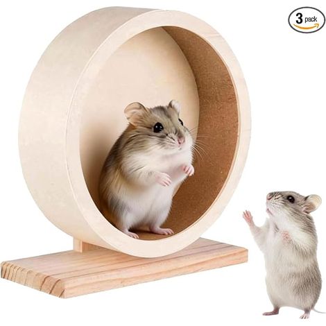 15 cm Roues pour Hamster, Roues d'exercice en Bois pour Hamster, pour Petit Chinchilla (1/5)