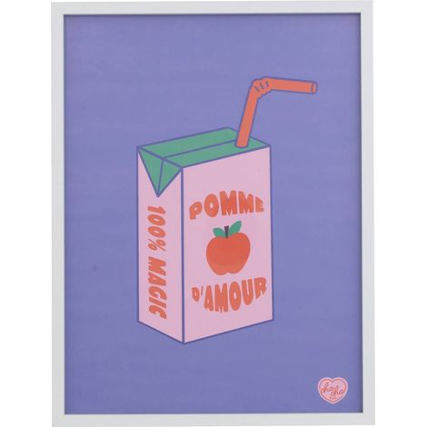 Toile Cha Cha Pop avec Cadre Blanc 31,5x2x41,5 cm - Atmosphera créateur d'intérieur (1/4)