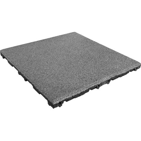 Baldosa de caucho 45 mm - 50 x 50 cm - Gris