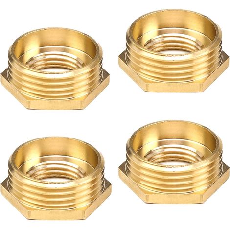 4 Pièces Raccord Plomberie, Filetage Mâle à Mamelon Femelle, 1" 1/2", Réducteur en Laiton, de Précision, pour Conduites d'eau, Chauffage, Gaz - (1/5)