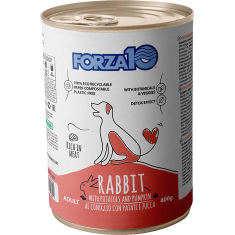 Forza10 Dog Maintenance Adult Coniglio con Patate e Zucca  - Forza10 Dog Maintenance Adult Coniglio con Patate e Zucca - Lattina Da 400 Gr (1/2)
