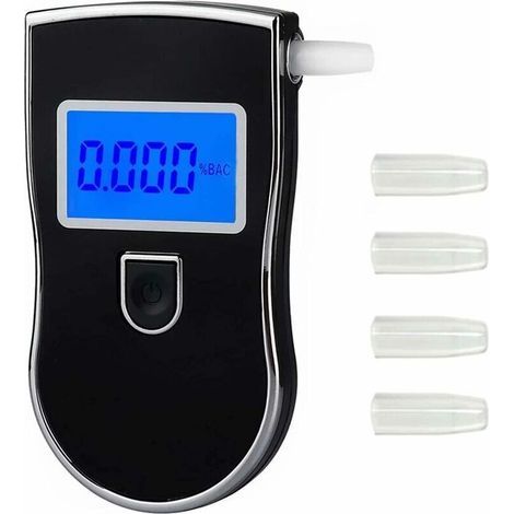 Alcootest Ethylotest Electronique, Professionnel Portable Testeur d'alcool ave Ecran LED d'Affichage Numérique et 5 Embouchures, Capteur à Semi-conducteur Sensibilité - (1/5)