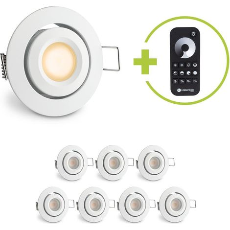 Einbaustrahler Mini schwenkbar Matera 3W 2700K IP44 - Farbe: weiß - Anzahl: 8x