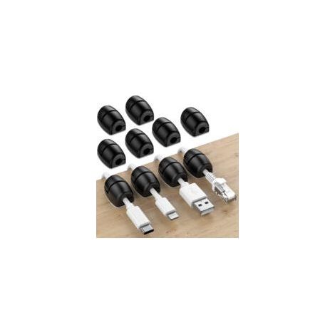 Packung mit 10 schwarzen Kabelmanagement-Clips, Kabelorganisatoren für Büro und Zuhause (1/5)