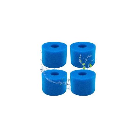 Set of 4 Type S1 Foam Filters for Swimming Pools and Spas, Reusable and Washable, Durable Polyester 108x73mm, Intex Compatible (1/5)