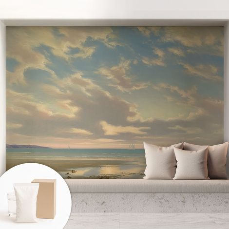 Tapete Vliestapete mit Kleber für Wohnzimmer Schlafzimmer Küche - Wanddekoration Ruhiges Ufer 208x146 cm (1/5)
