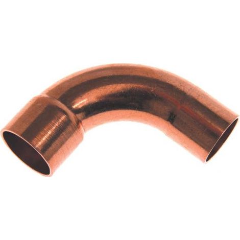 coude 90 degrès à souder en cuivre - grand rayon - mâle / femelle - diamètre 18 mm - sachet de 2 (1/2)