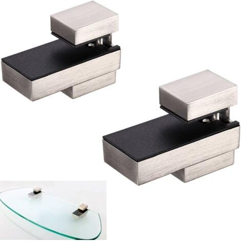 Staffa per mensola in legno/vetro da 0,2" a 0,8", nichel spazzolato (1/5)