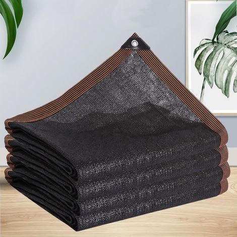 1 Voile d'ombrage,HDPE,Protection UV 60-75%,Œillets métalliques,Cordes nylon,Jardin,Terrasse,Piscine,Camping,Noir,1x3m (1/5)