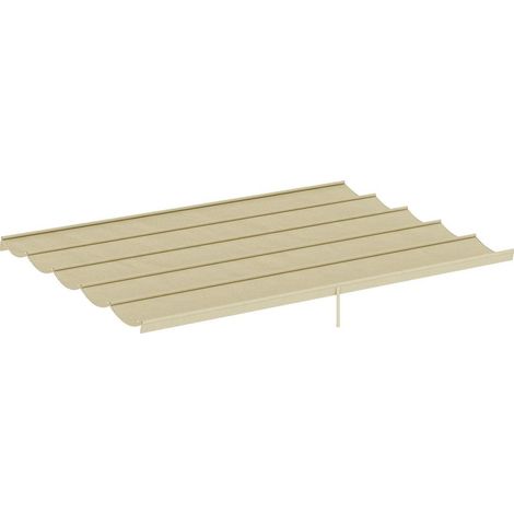 Toile de toit pour pergola tonnelle rétractable de 4 x 3 m - toile uniquement 350 x 260 cm beige (1/5)