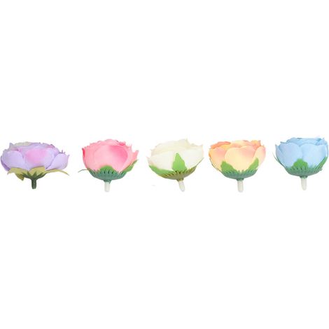 50 cabezas de flores de camelia de seda, perfectas para hacer ramilletes y tocados caseros, vienen con una caja de regalo.