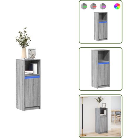 LED-Sideboard Grau Sonoma 38x34x100 cm Holzwerkstoff - Sideboard - Sideboards - Kommode - Anrichte (1/5)