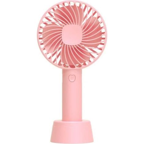 Mini Ventilateur - Batterie Rechargeable 800 mAh - 3 Vitesses - 5 V - Rose - Unité