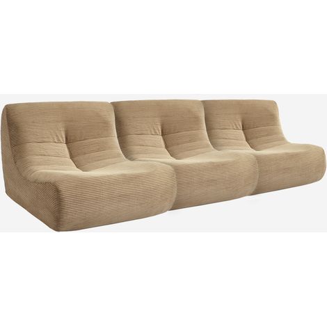 Sofá envasado al vacío modular de pana, 3 plazas (1/5)