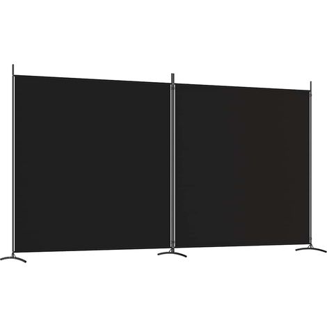 Divisorio a 2 Pannelli Nero 348x180 cm in Tessuto vidaXL