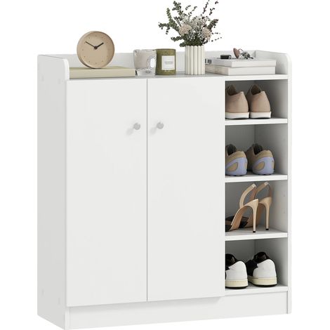 Étagère à chaussures, bois d'ingénierie, 31,5 pouces de largeur, 11,8 pouces de profondeur, 35,4 pouces de hauteur, peut contenir jusqu'à 12 paires (1/5)
