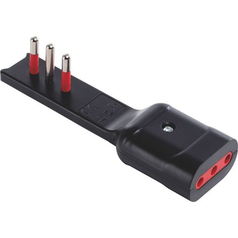 Rosi ADATTATORE ULTRA PIATTO 10Ah  2P+T - Presa 10 Ah  Col. Nero