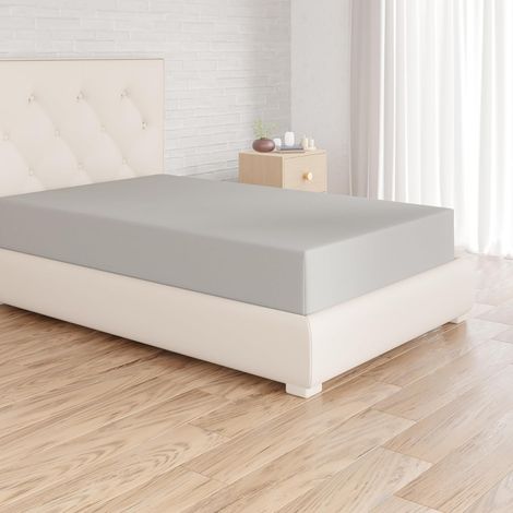 Basics Drap-housse en microfibre Gris clair 140 x 200 x 30 cm (1/5)
