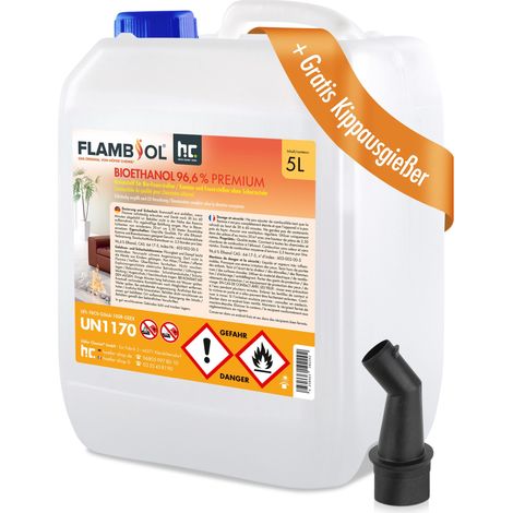 5L FLAMBIOL® Bioethanol 96,6% Premium für Kamine & Ethanol-Brenner