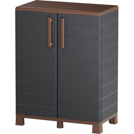 Artplast – Armoire de jardin en polypropylène recyclé – 2 portes, 1 étagère réglable – Résistante à l'humidité – Dimensions 68 x 37 x 90 cm