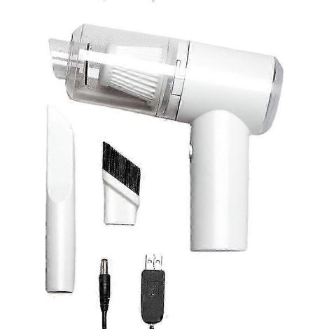 Aspirateur de voiture multifonctionnel, recharge sans fil, mini aspirateur portatif pour voiture et maison (blanc)