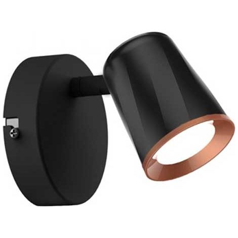 V-TAC Faretto LED da Muro 5W con Testa Orientabile Colore Nero Bianco Caldo IP20 (1/5)