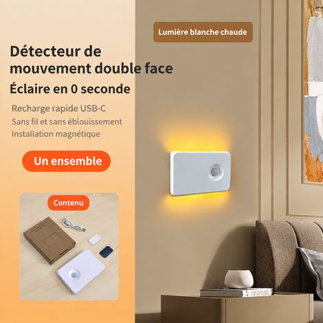 Veilleuse LED Détecteur Infrarouge Rechargeable 300 mAh Lumière Chaude Monochrome Pack de 1 7,7 × 2,2 × 10,2 cm 77 g – Livraison gratuite