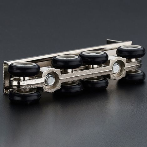 1 paire/ensemble de poulies de suspension pour porte coulissante en bois de 4/5 pouces, quincaillerie pour rail de porte coulissante, 8 roues rondes (1/5)