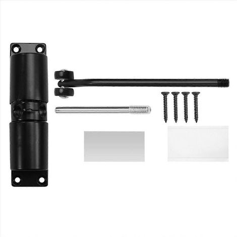 Fermeture de porte automatique réglable, ressort robuste pour usage intensif, finition noire, amortisseur hydraulique, contrôle de vitesse, convient aux portes commerciales et résidentielles, installa (1/5)