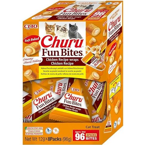 INABA CHURU FUN FRIANDISES POUR CHAT 88% D'HUMIDITÉ EN PROVENANCE DU JAPON PROTÉINES DE QUALITÉ SUPÉRIEURE AVEC POULET FRIANDISE