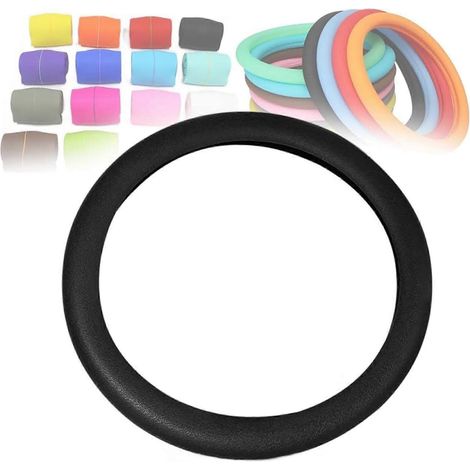 Housse de volant universelle en silicone antidérapante ultra-mince et élégante protection pour volant de voiture (1/5)