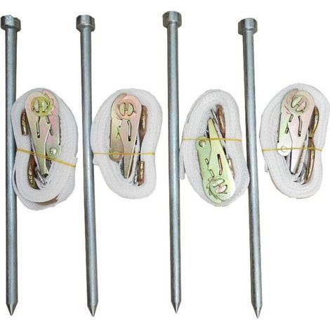 Abspannset mit 4 Gurten und 4 Heringen für ein Faltzelt (1/5)