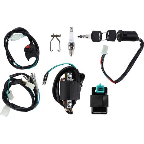 CDI-Zündschalter, Zündspule, Zündkerze, Kabelbaum-Kit für 50ccm, 70ccm, 90ccm, 110ccm und 160ccm Motocross-, Pitbike- und Quad-Bikes (1/5)