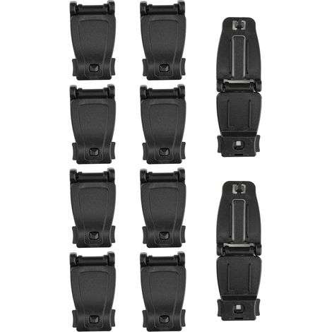 10 Pcs 1" Molle Strap Clips Tactical Locking Carabiner for Molle Strap Attachment, Backpacks/Pouch/Bag (Black) (1/5)