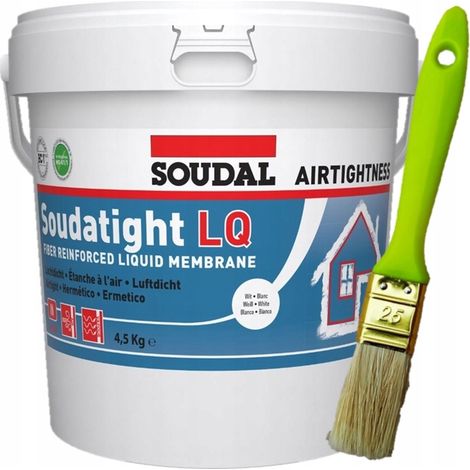 Soudal soudatight LQ membrana interna liquida bianca 4,5 kg + spazzolino in omaggio (1/2)