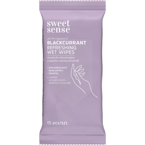032731 HH Salviette rinfrescanti Sweet Sense al ribes nero, 15 pezzi.
