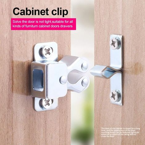 12PCS Door Catches, Door Closers, Double Roller Catches for Furniture Swing Door, Cabinet Door Latch Double Roller Catch Cupboard Door Catch (Silver) (1/5)