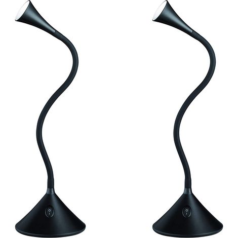 Flexible LED Schreibtischleuchten 2er SET in Schwarz, auch Wandmontage möglich (1/5)