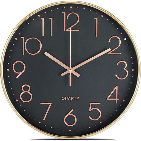 Orologio da parete silenzioso senza ticchettio 30,5 cm Orologio da parete moderno a batteria Decorazione facile da leggere per cucina, casa, soggiorno, ufficio, bagno (1/4)
