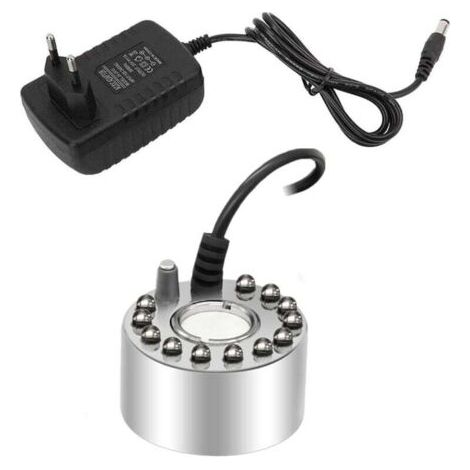 Brumisateur D'intérieur à 12 LED pour Fontaine, Petit Brumisateur de Bassin, Humidificateur d'air - Parfait pour Fontaine à Eau, Étang, Halloween, Décoration de Noël (Argenté) (1/4)