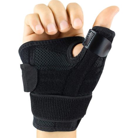 Pouce poignet protection gants respirant confortable mou fitness sportif protège-poignet pour hommes femmes noir (1/5)