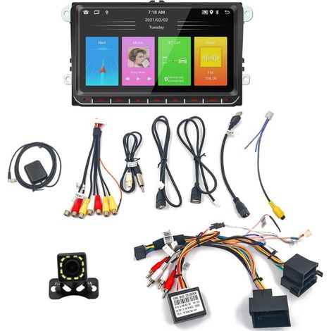 Autoradio Android 2 Din da 9 pollici compatibile con Volkswagen Golf 5 6 GPS Bluetooth (1/4)