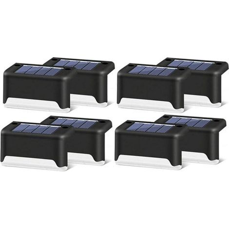 Lot de 16 lampes solaires d'extérieur pour escalier - Étanche - Éclairage LED pour escalier extérieur, marches, clôture, cour, terrasse, gouttière, chemin, décoration, blanc chaud H212 (1/5)