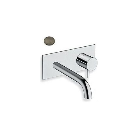 LAVABO MURAL TRIVERDE AVEC PLAQUE BEC 18 CM METAL BROSSE EX TV276 - CRISTINA ONDYNA TV25677 (1/2)