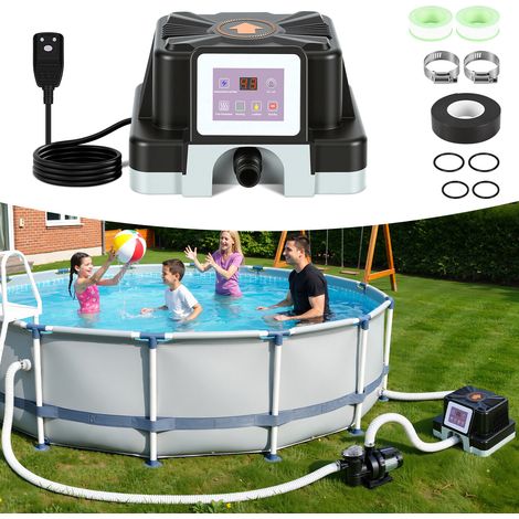 Jiubiaz Poolheizer elektrisch 3 kW für 32-38 mm Poolschlauch