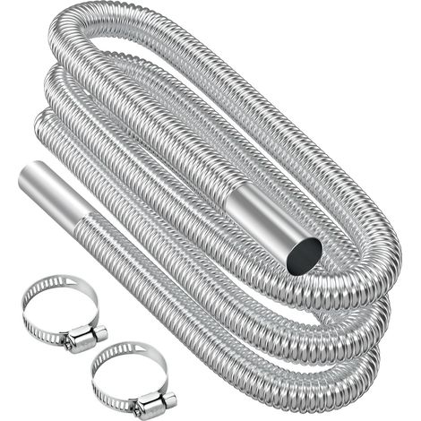 Exhaust Hose, 300cm Portable Flexible Stainless Steel Exhaust Hose with 2 Stainless Steel Clamps, Car Exhaust Pipe(25mm) for Car Diesel Heater (1/5)